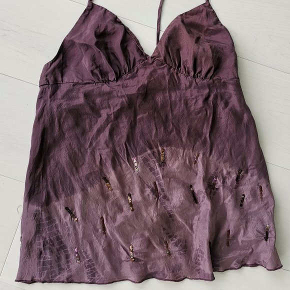 100% silk halter cami tank top - Picture 1 of 2